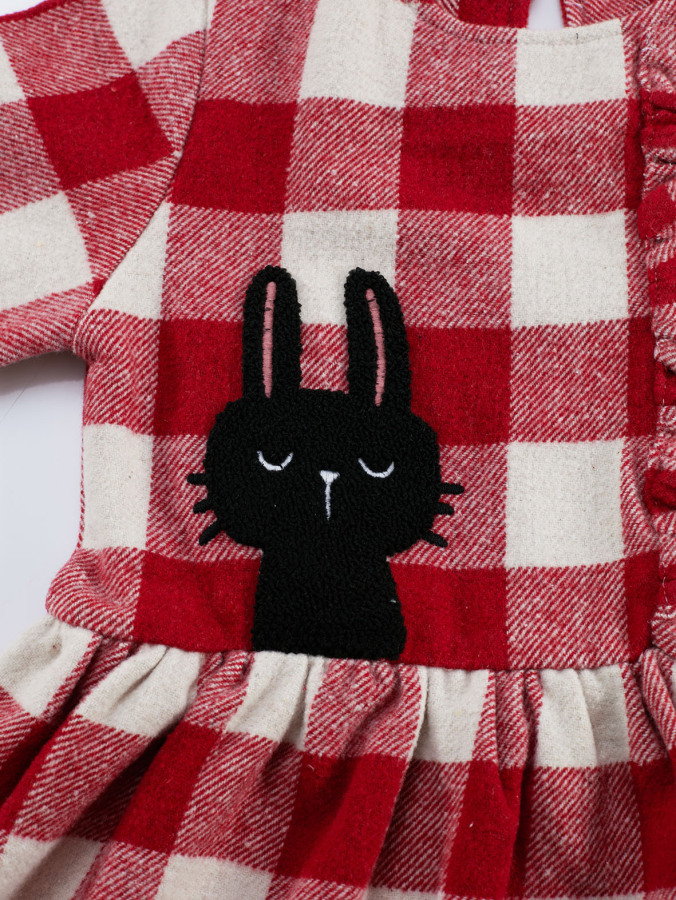 Bunny Plaid Girl Dress - 5