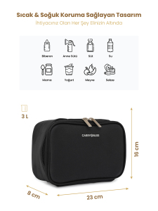 Siyah ThermaPouch Mama ve Atıştırmalık Çantası - 2