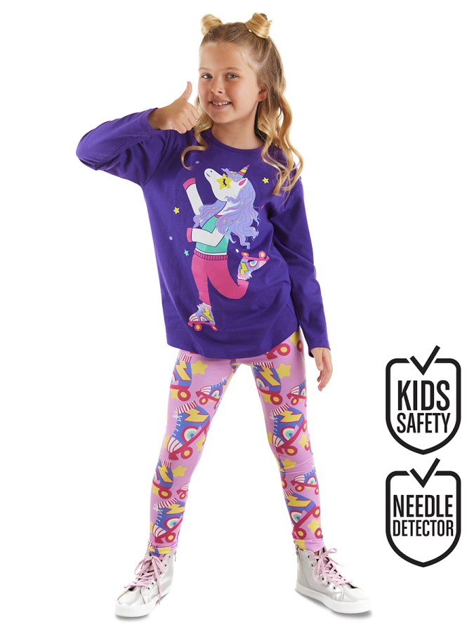 Skate Unicorn Girl T-shirt&Leggings Set - 1