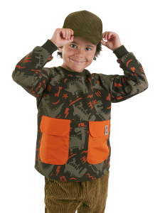 Skater Dino Boy Brown Sweatshirt - 1