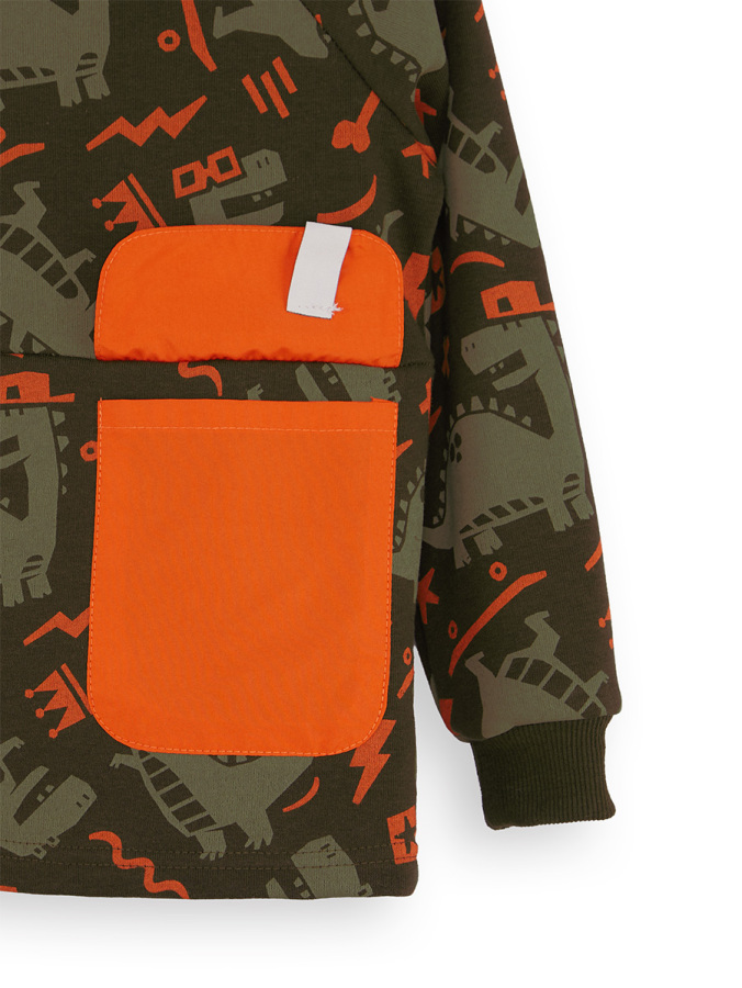 Skater Dino Boy Brown Sweatshirt - 5