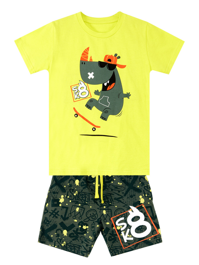 Skater Hippo Boy T-shirt&Shorts Set - 4