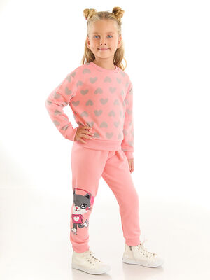 Skating Cat Girl Pink Tracksuit - 1