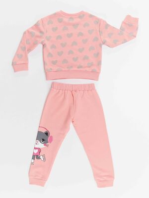 Skating Cat Girl Pink Tracksuit - 4