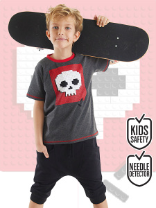 Skull Erkek Çocuk T-shirt Kapri Şort Takım - MSHB&G