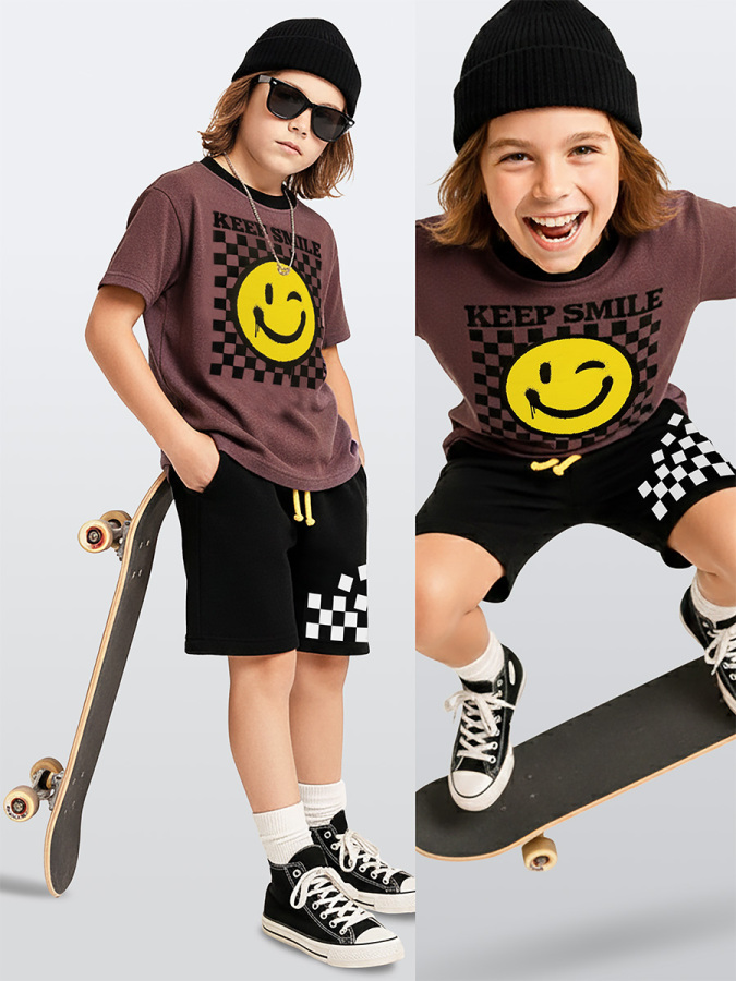 Smile Erkek Çocuk T-shirt Şort Takım - 1
