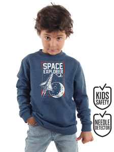 Space Boy Navy Blue Sweatshirt - Denokids