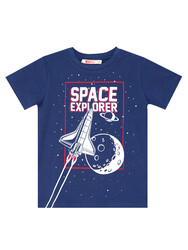 Space Erkek Çocuk T-shirt Denim Şort Takım - Thumbnail