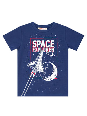Space Erkek Çocuk T-shirt Denim Şort Takım