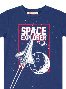 Space Erkek Çocuk T-shirt Denim Şort Takım - 9