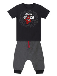 Space Rocket Boy T-shirt&Capri Pants Set - Thumbnail