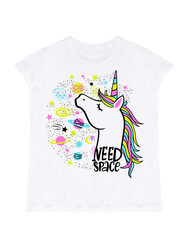 Space Unicorn Girl T-shirt&Leggings Set - Thumbnail