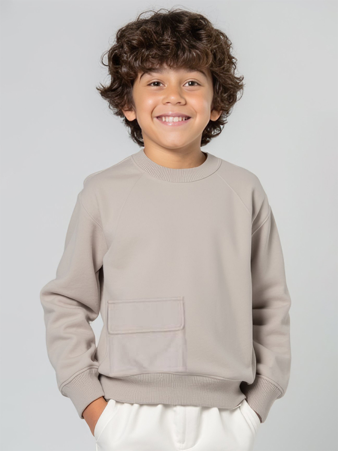 Spencer Gri Pamuklu Erkek Çocuk Sweatshirt - 1