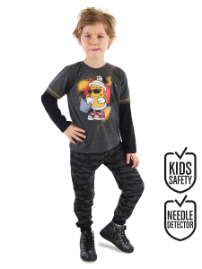 Spray Kamuflaj Erkek Çocuk T-shirt Pantolon Takım - 1