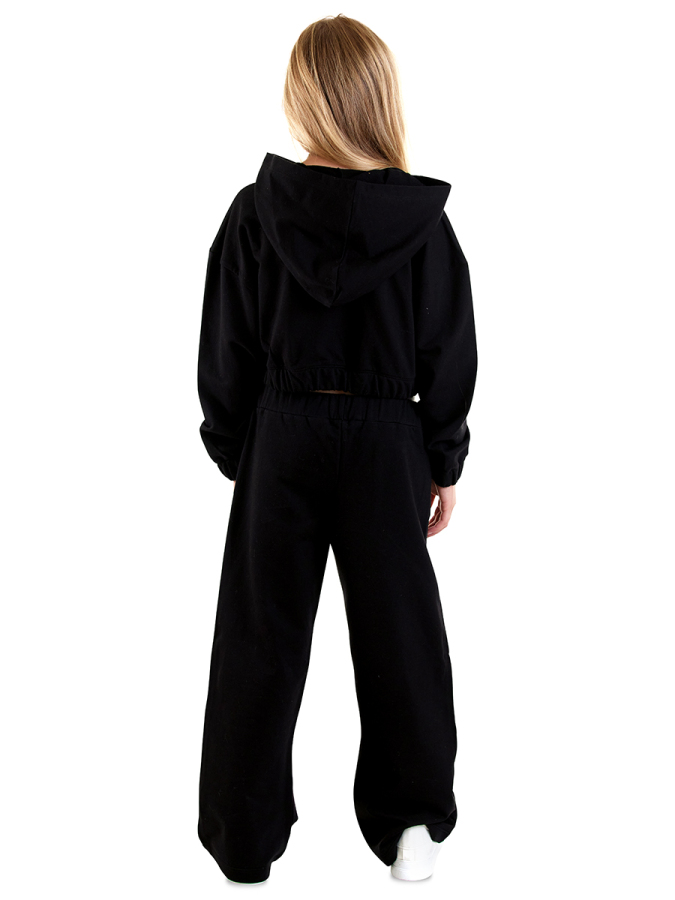 Star Girl Crop-Top Black Tracksuit - 2