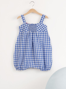 Star Plaid Girl Romper - 4