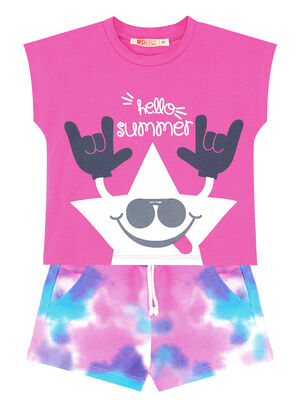 Star Tie-Dye Girl T-shirt&Shorts Set