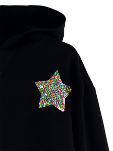 Stars Kız Çocuk Crop Siyah Eşofman Takım - 5