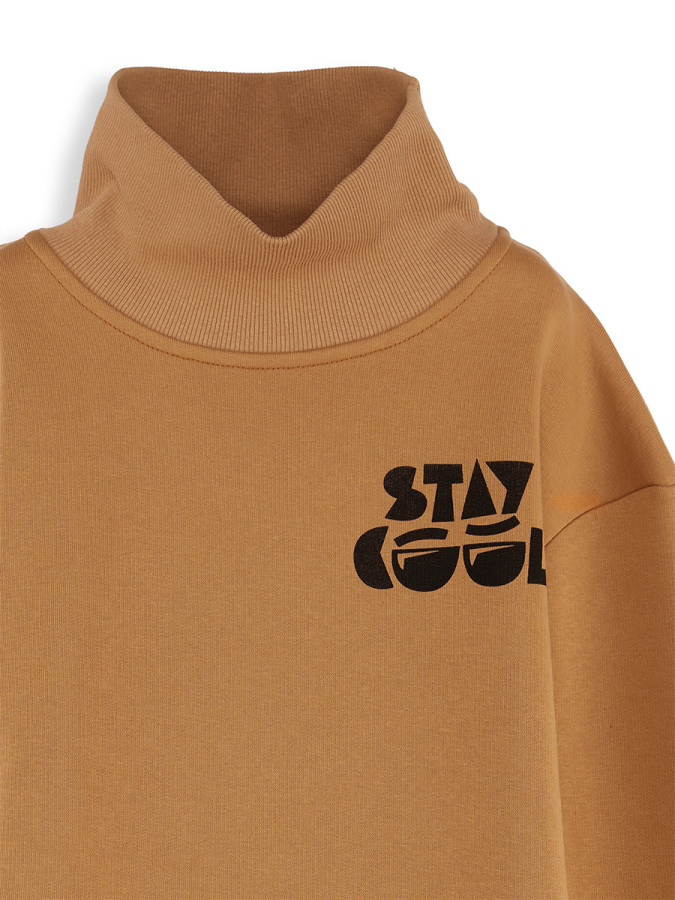 Stay Cool Oversize Erkek Çocuk Hardal Eşofman Takım - 5