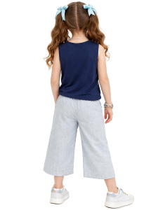 Kız Çocuk Takım İkili Unicorn Penye T-shirt Dokuma Geniş Paça Pantolon Yazlık 4-10 Yaş - 3