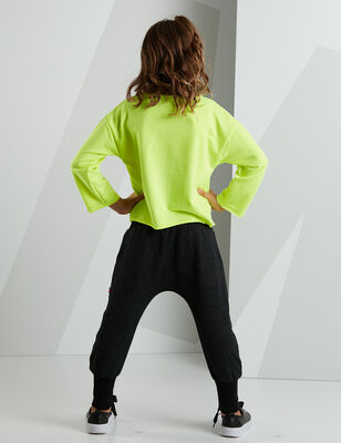 Step Yellow/Black Girl Sweatshirt+Pants Set