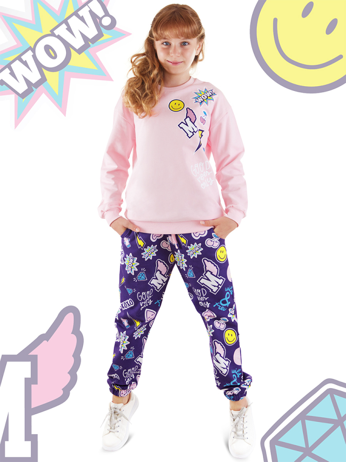 Sticker Girl Pink Tracksuit - 1