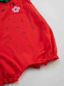 Strawberry Baby Girl Cotton Romper - 6