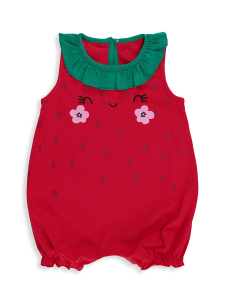 Strawberry Baby Girl Cotton Romper - 4