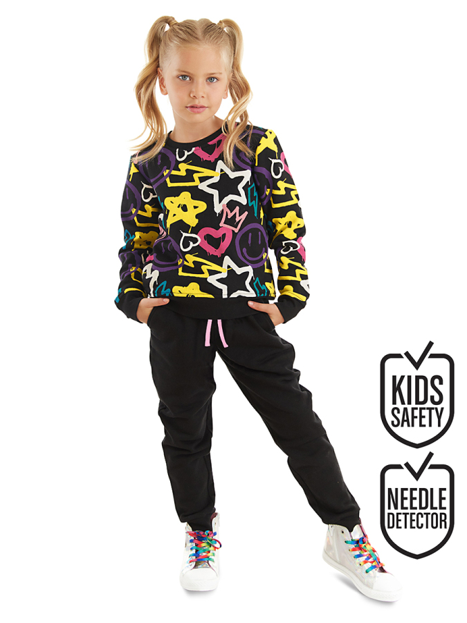 Street Style Girl Black Tracksuit - 1