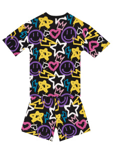 Street Style Kız Çocuk Yazlık T-shirt Şort Takım - 4