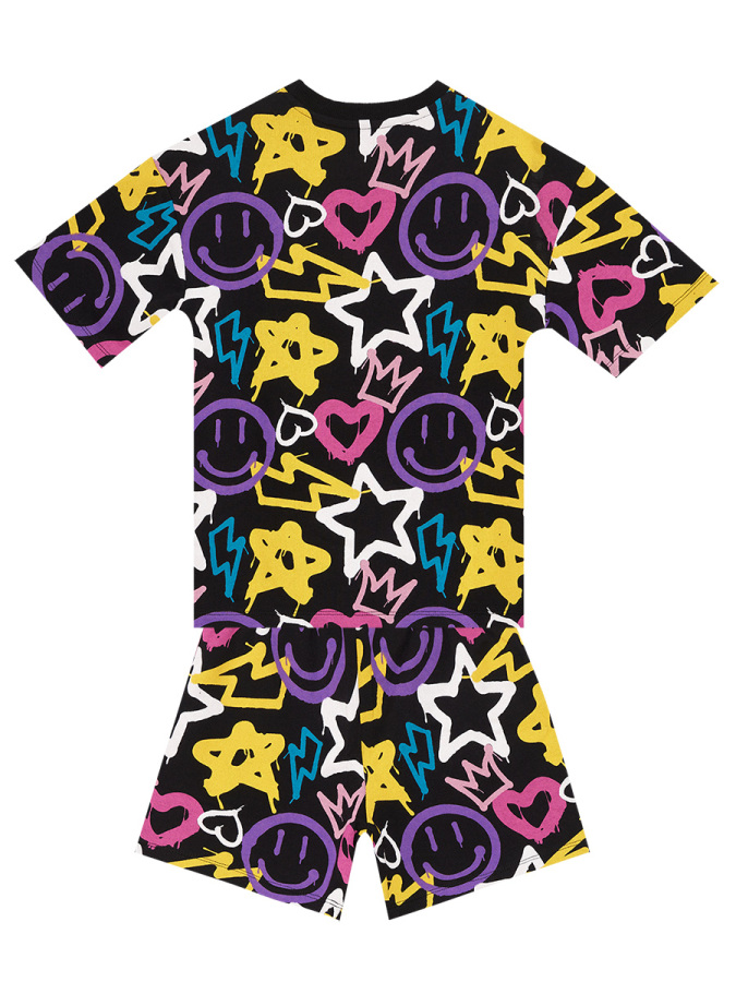 Street Style Kız Çocuk Yazlık T-shirt Şort Takım - 4