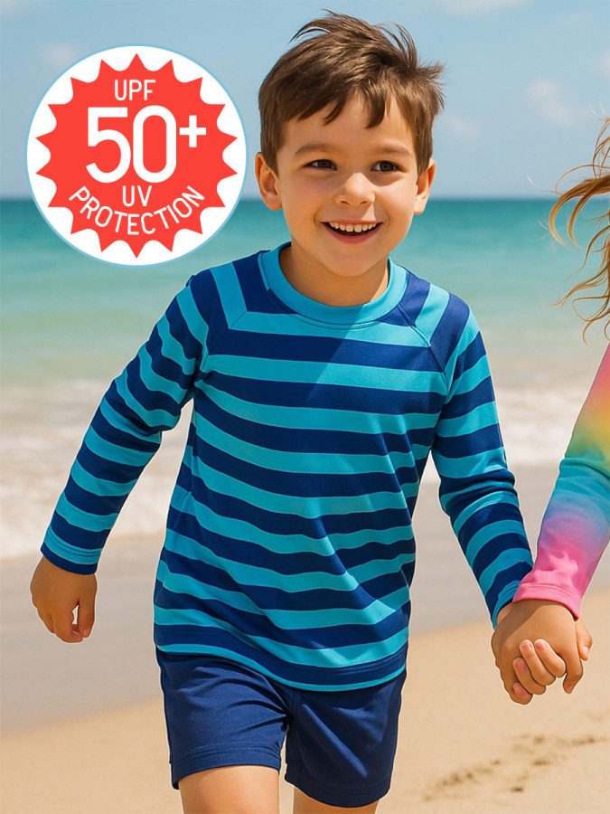 Striped Boy UVP+50 Sun Protection Swimsuit Top - 1