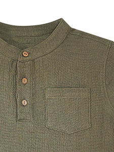 Striped Muslin Boy Shirt&Shorts Set - 9