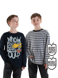 Striped&Printed 2-Pack Boy T-shirt - Denokids