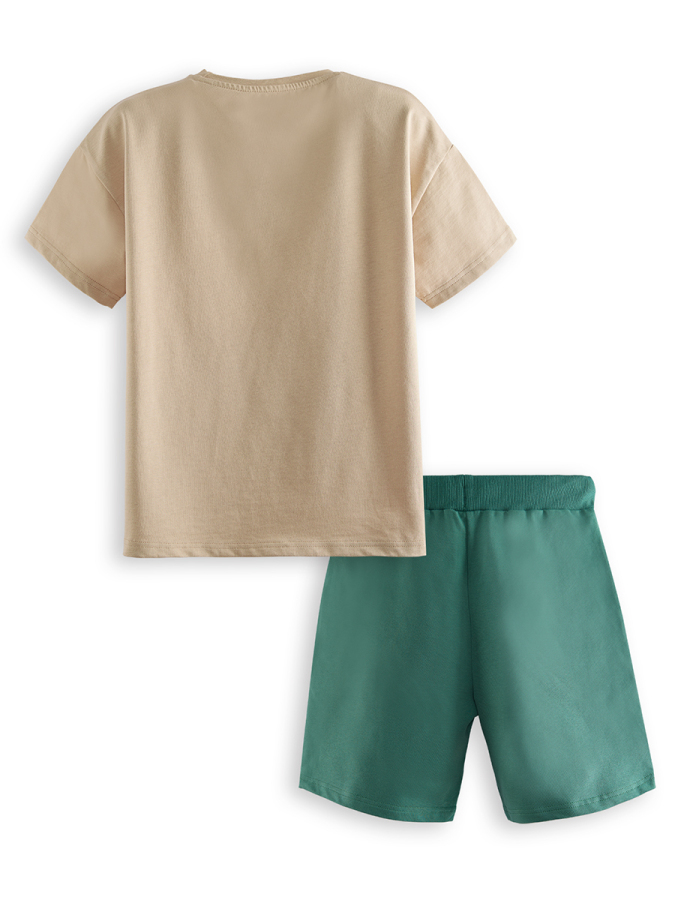 Summer Dino Erkek Çocuk T-shirt Şort Takım - 4