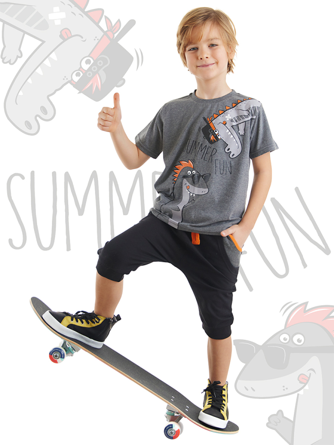 Summer Fun Erkek Çocuk T-shirt Kapri Şort Takım - 1