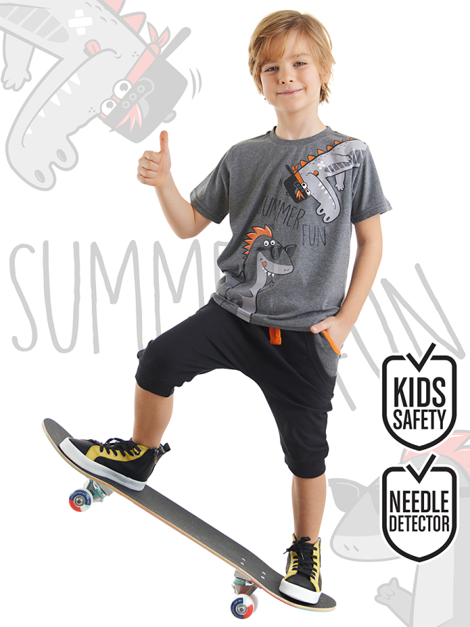 Summer Fun Erkek Çocuk T-shirt Kapri Şort Takım - 1