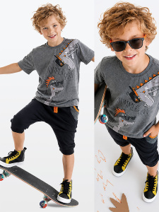 Summer Fun Erkek Çocuk T-shirt Kapri Şort Takım - Denokids