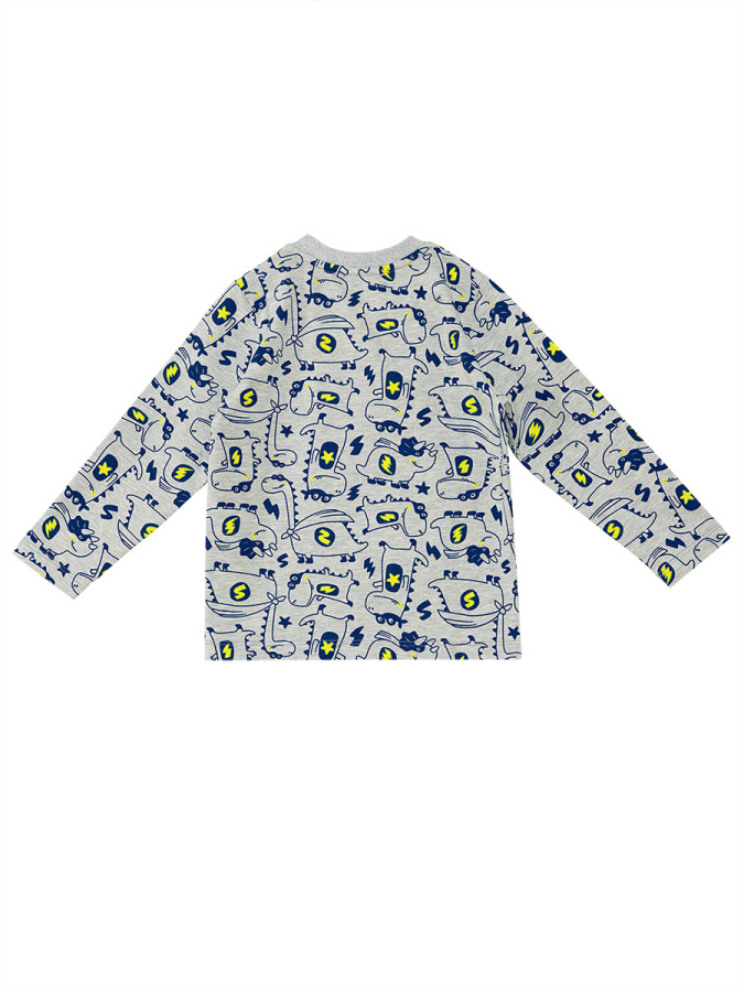 Super Dino Baby Boy Grey Pyjamas Set - 6