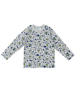 Super Dino Baby Boy Grey Pyjamas Set - 4