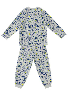 Süper Dino Erkek Bebek Gri Pijama Takımı - 2