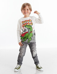 Super Dino Erkek Çocuk Kot Takım - Thumbnail