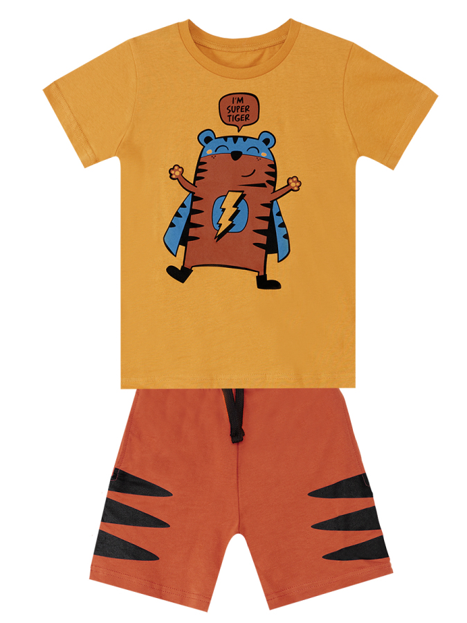 Super Tiger Erkek Çocuk Yazlık T-shirt Şort Takım - 3