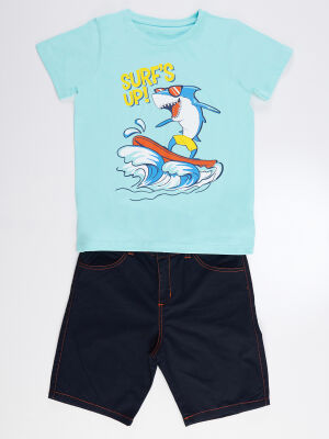 Surf Boy T-shirt&Gabardine Shorts Set - 3