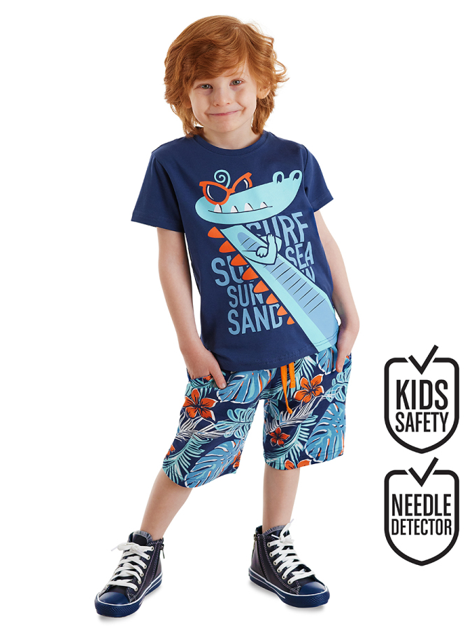Surfer Croco Erkek Çocuk T-shirt Şort Takım - 1