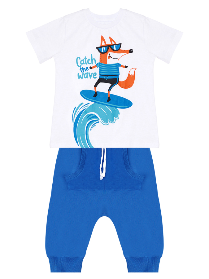 Surfer Fox Boy T-shirt&Capri Pants Set - 4