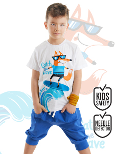 Surfer Fox Boy T-shirt&Capri Pants Set - Denokids