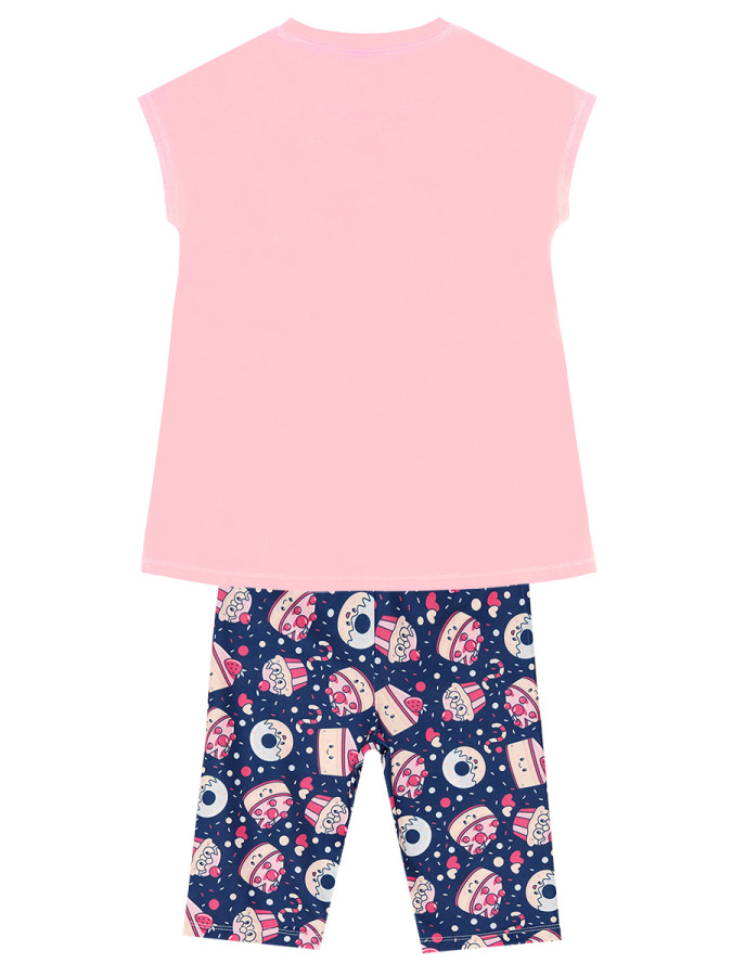 Sweet Party Kız Çocuk Yazlık Tunik T-shirt Tayt Takım - 4