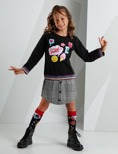 Sweet Stickers Black Girl Dress - Mushi