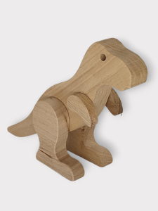 T-Rex Boyasız Ahşap Dinozor Oyuncağı, Masif Kayın, 18 Ay+ - CwwToys